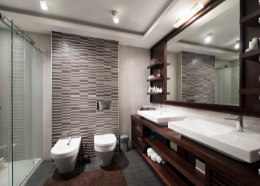 dark brown contemporary bathroom design