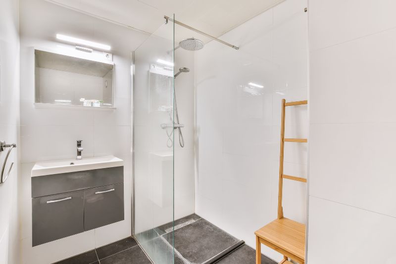 bathroom shower and quality fixtures