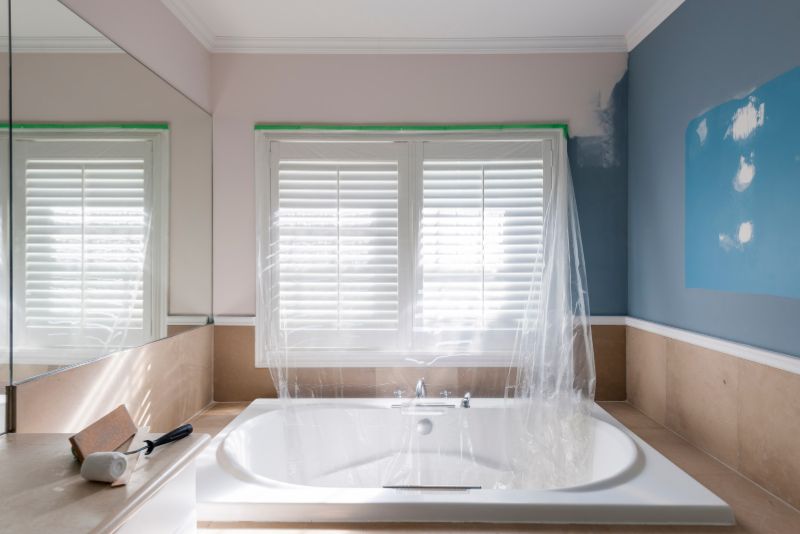 bathroom renovation process ongoing