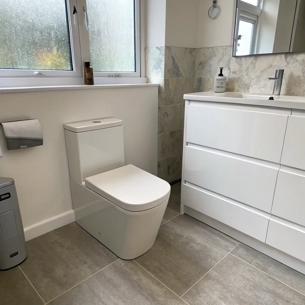 Back-to-wall toilet installed in a modern Townsville bathroom